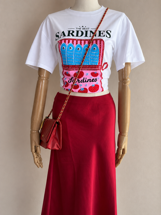 Ellison Falda de Satin Roja RS96026