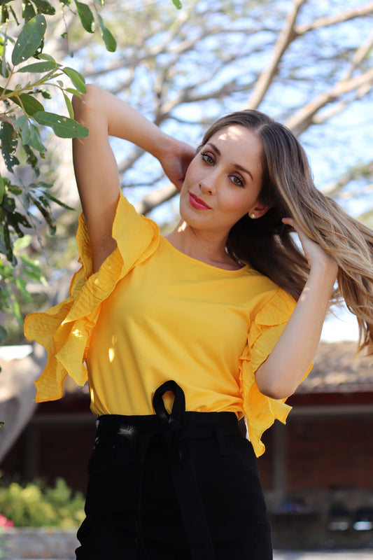 Pantalón acampanado con estola