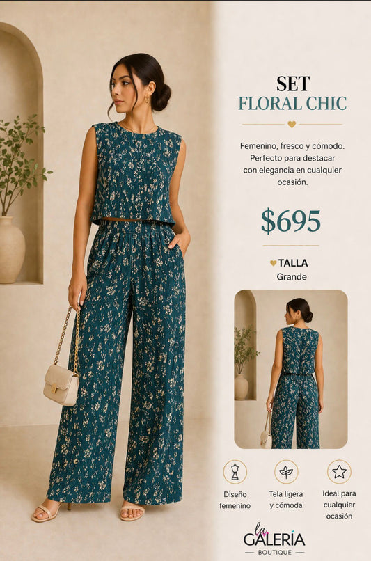 1679513 LOVE POEM Conjunto de Blusa y Pantalón Floreado