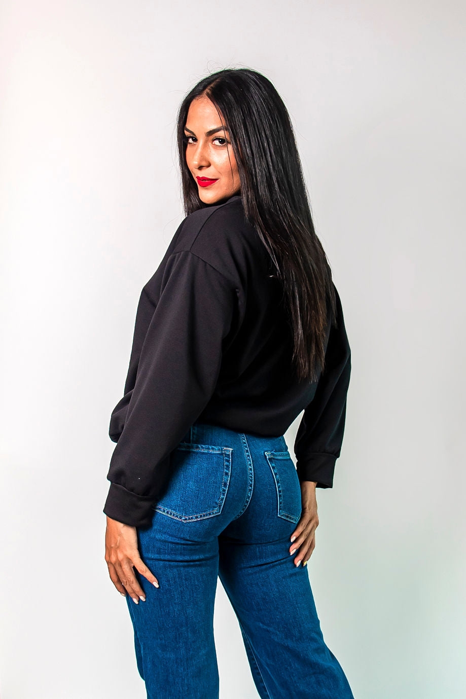 Pantalón Estilo Vaquero Corte Alto