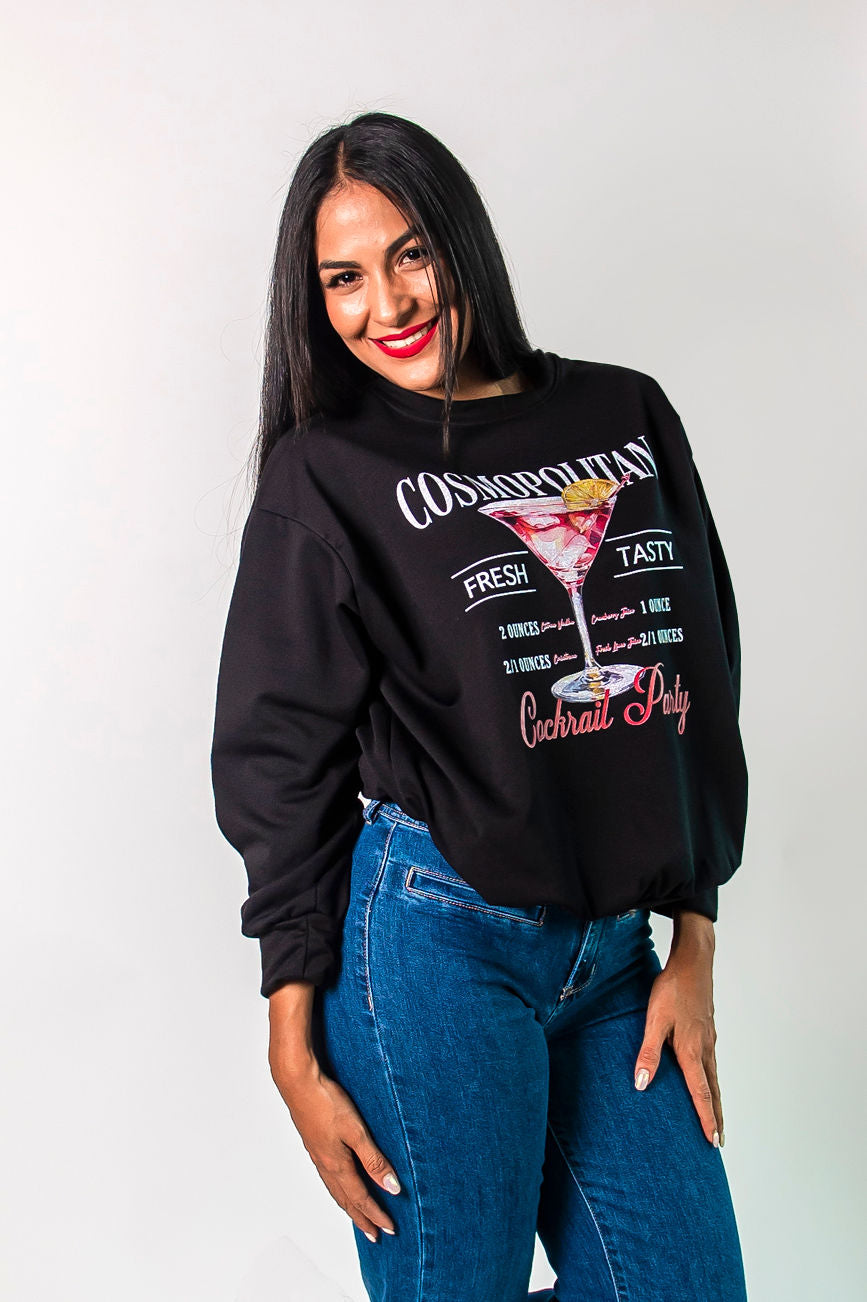 Blusa de manga larga cocktail cosmopolitan