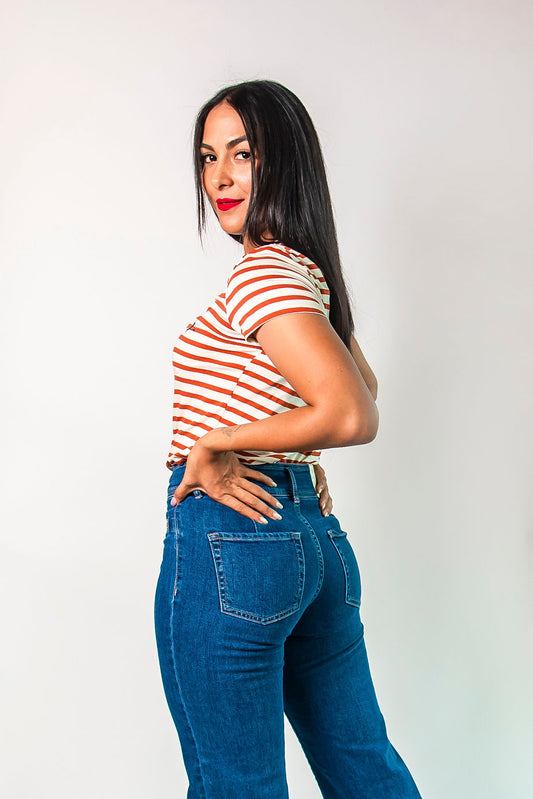 Pantalón Estilo Vaquero Corte Alto