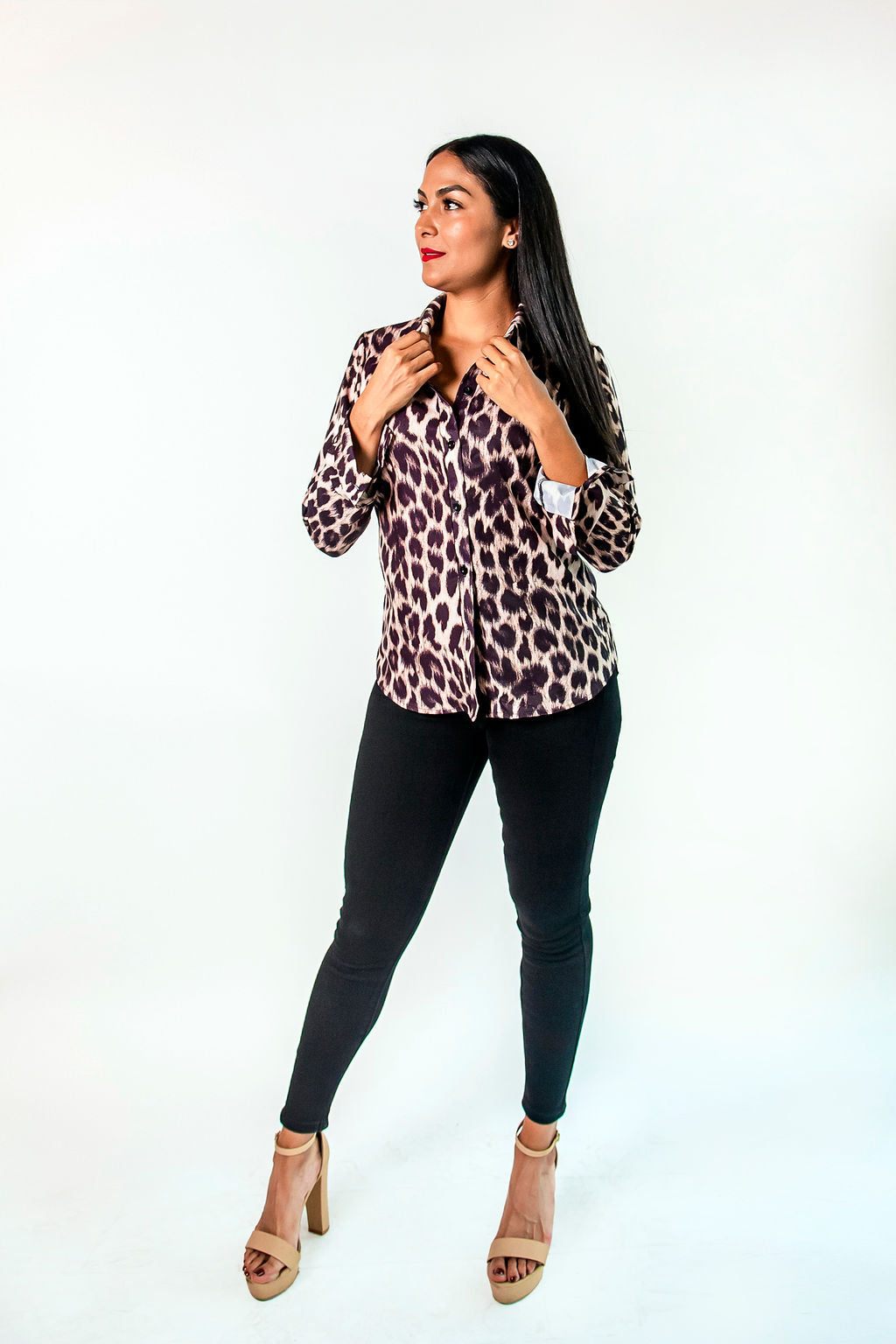 Blusa de manga larga animal print