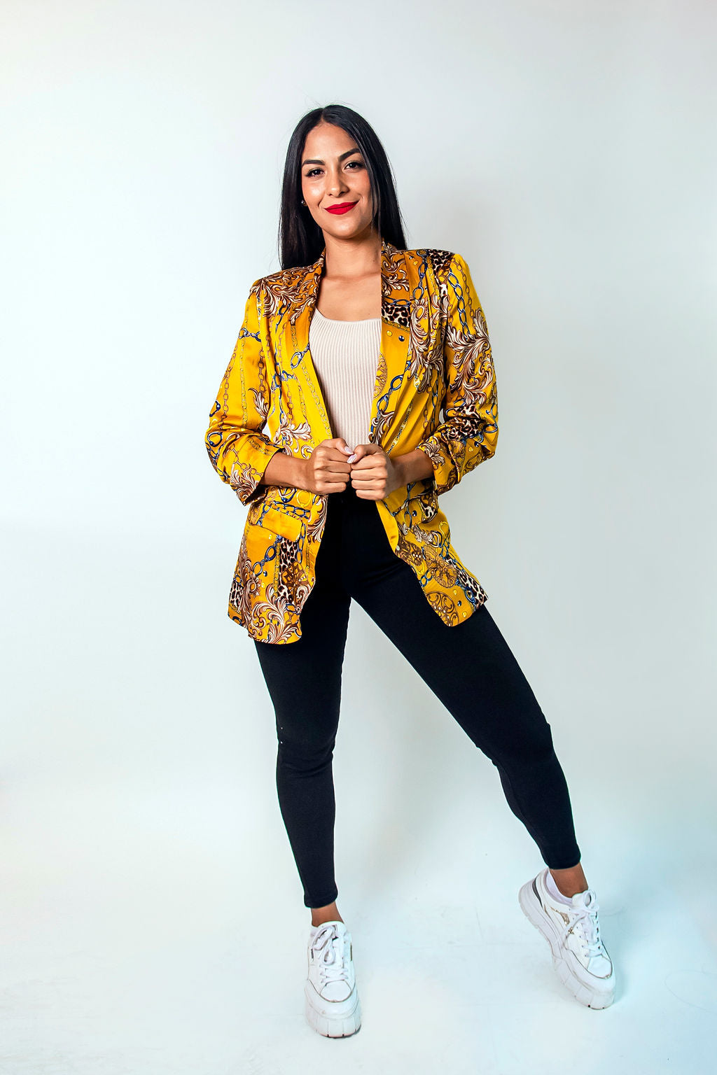 Blazer estampado de cadenas