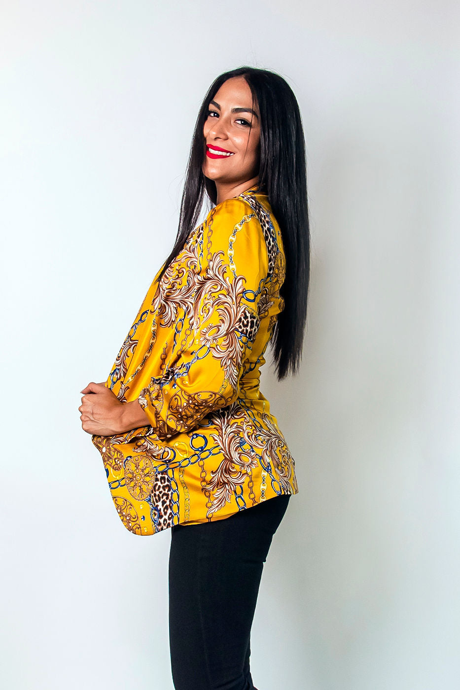 Blazer estampado de cadenas