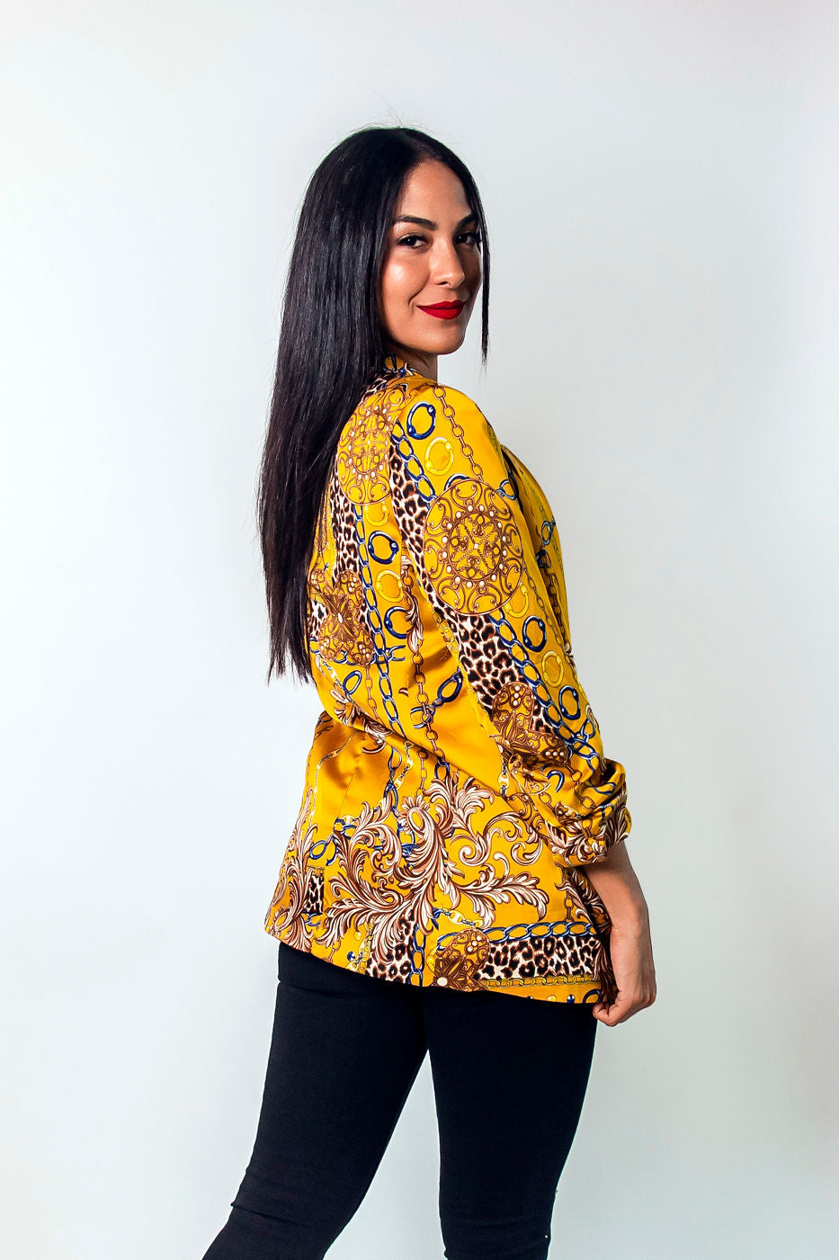 Blazer estampado de cadenas