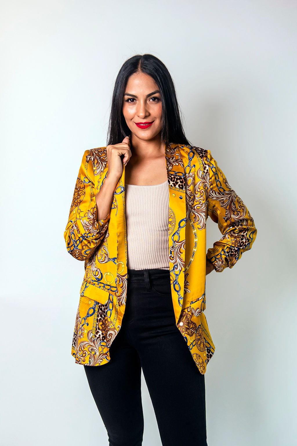 Blazer estampado de cadenas