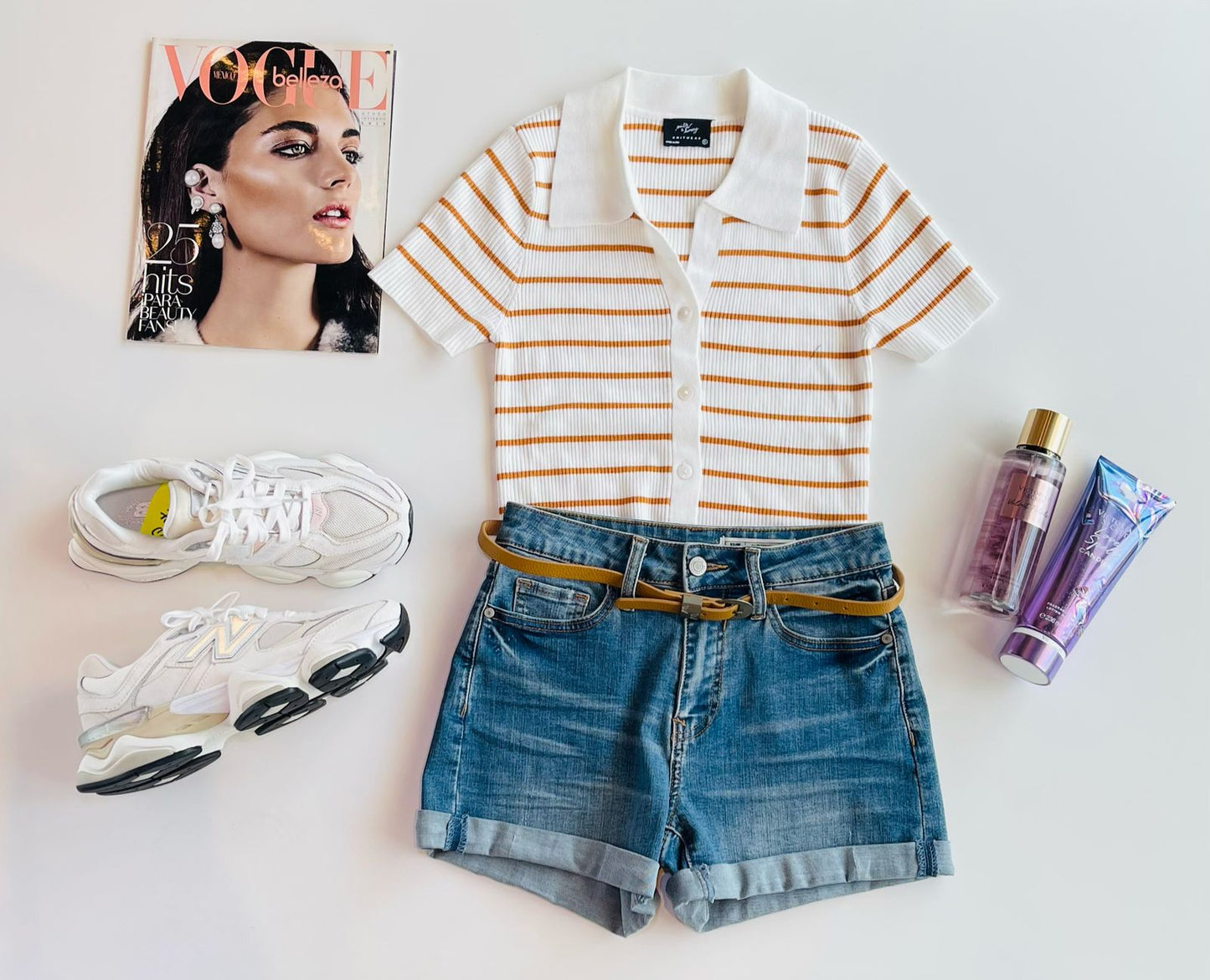 Blusa con rayas y botones al frente 43055k