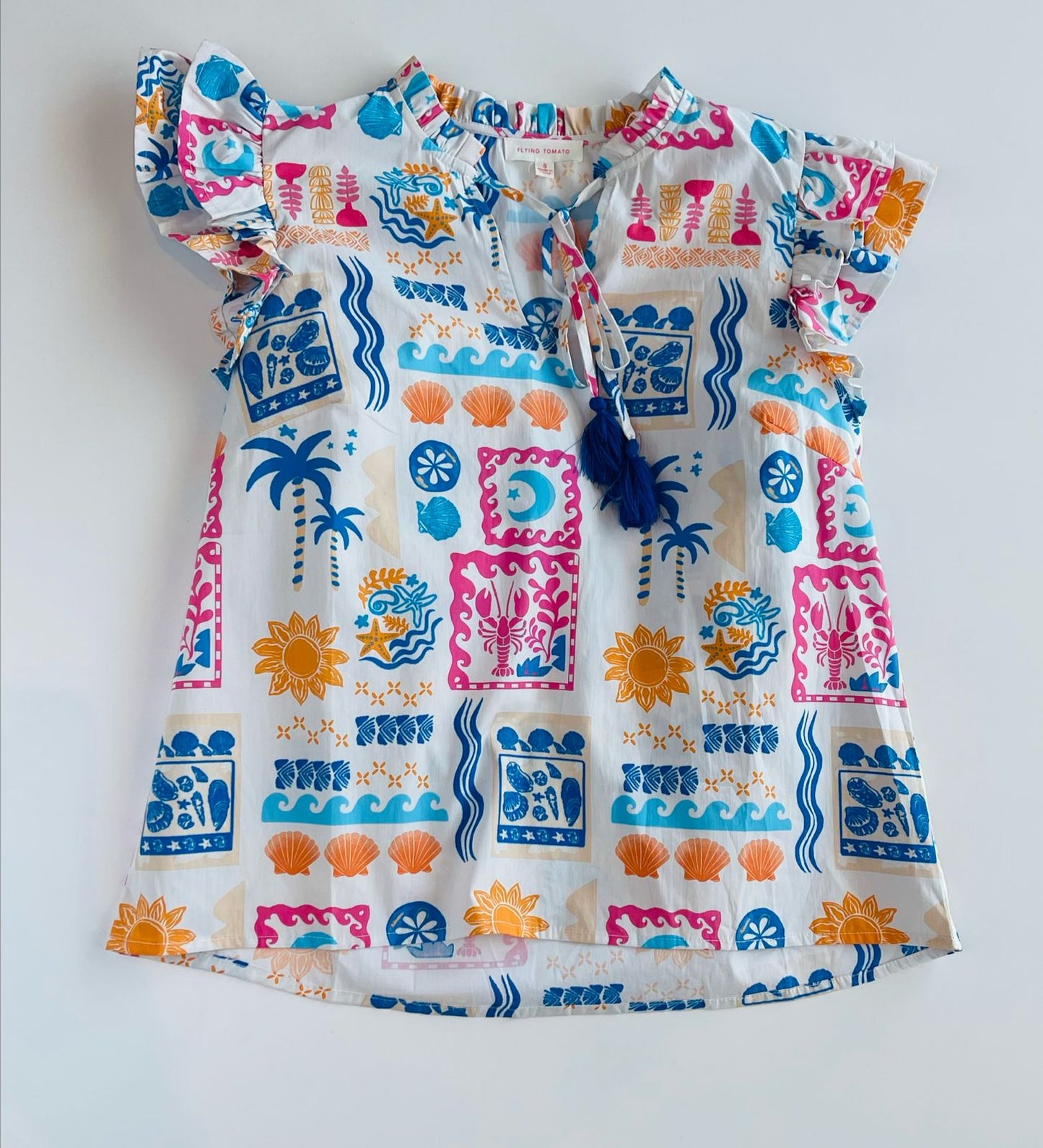 Blusa Blanca con detalle de figuras It13626