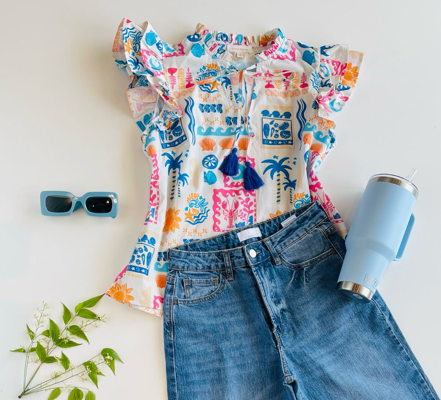 Blusa Blanca con detalle de figuras It13626