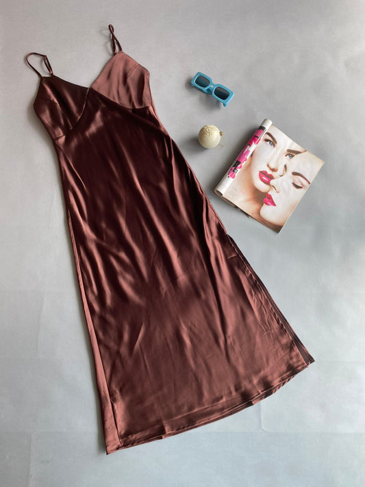 DZ25E163 BOBLE ZERO Vestido de Tirante Satinado Lardo