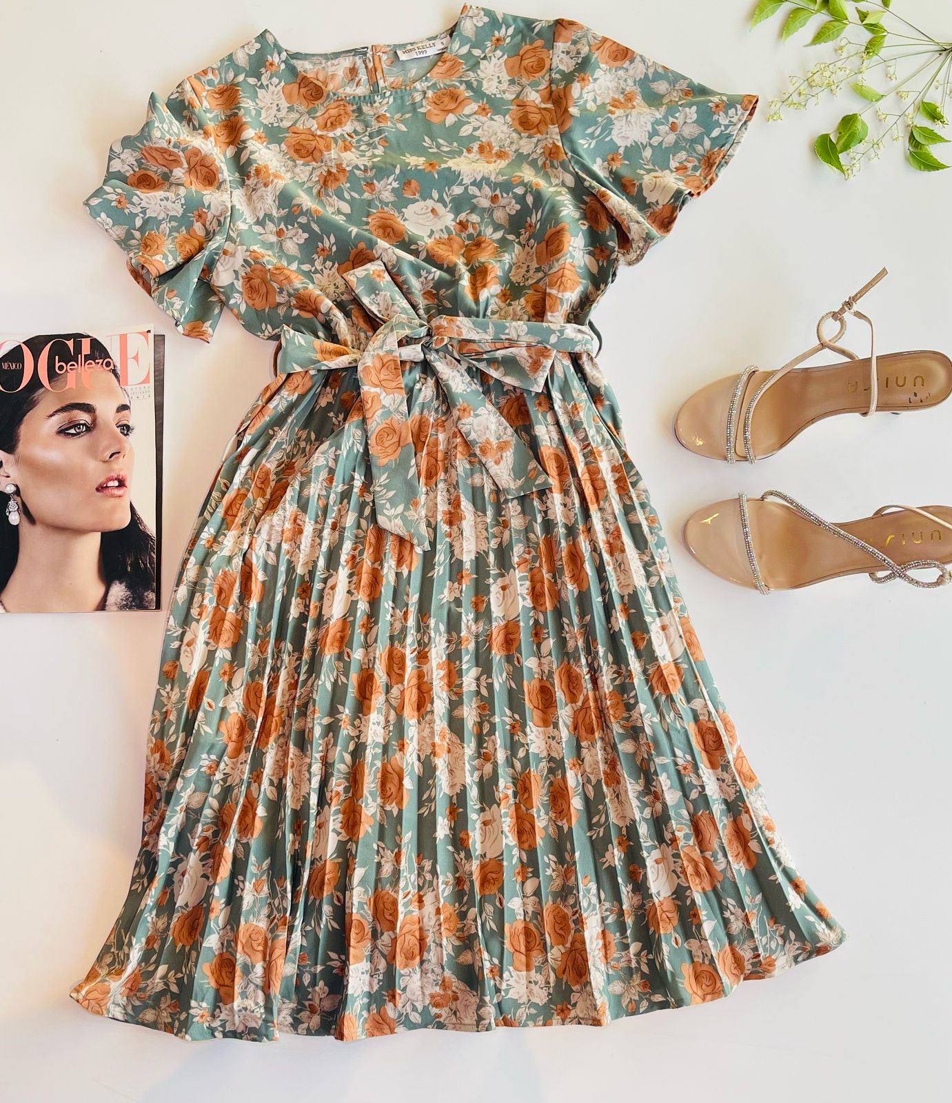 Vestido corto estampado floral en gaza Sd5699