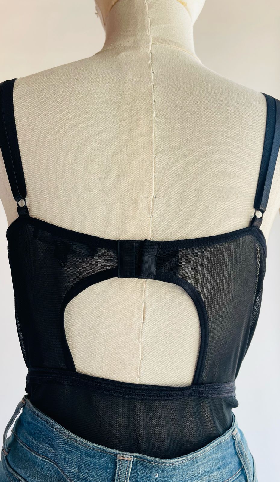 panti blusa de tirantes con encaje y transparencia de lado