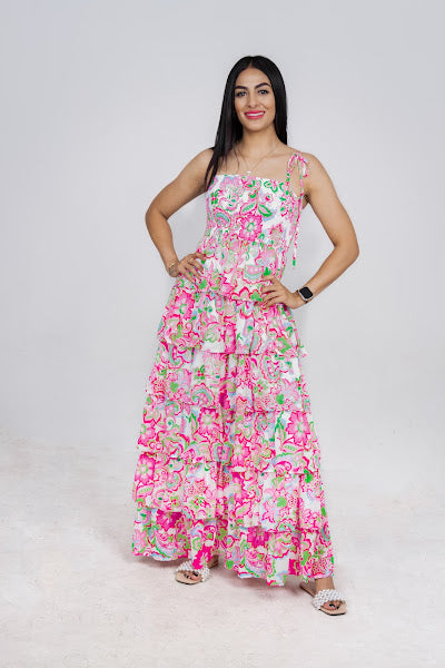 Vestido de tirates con estampado floral