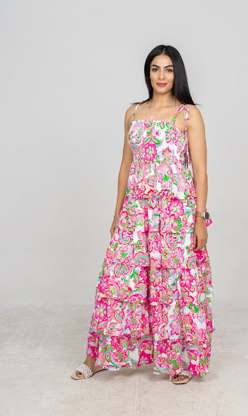 Vestido de tirates con estampado floral