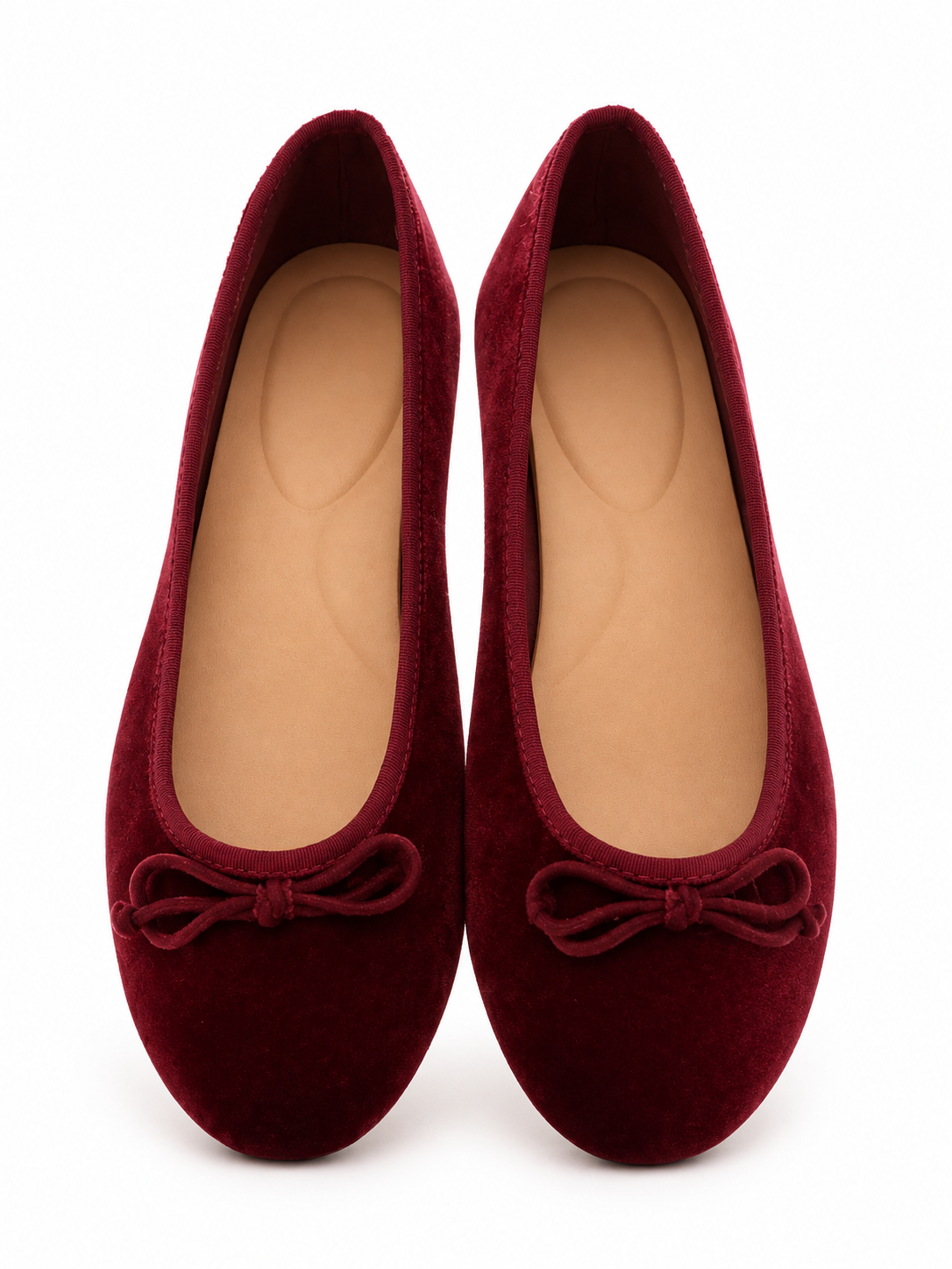 Flats Para Mujer de Terciopelo Color Vino 0960030