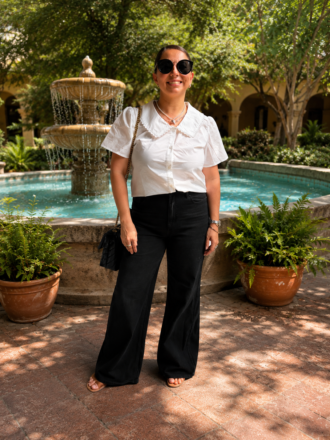 Wax Jeans Pantalón Marble Wash wide leg 90418