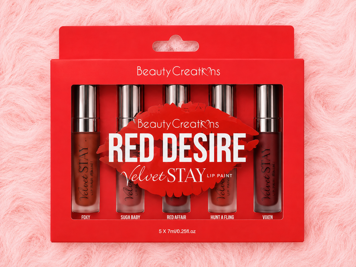 Beauty Creations 5 Lip Gloss Rojos VSLPSET2