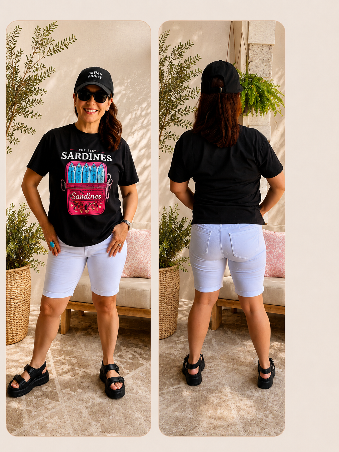 Wax Jeans 2Bttn Bermuda Push up 90152