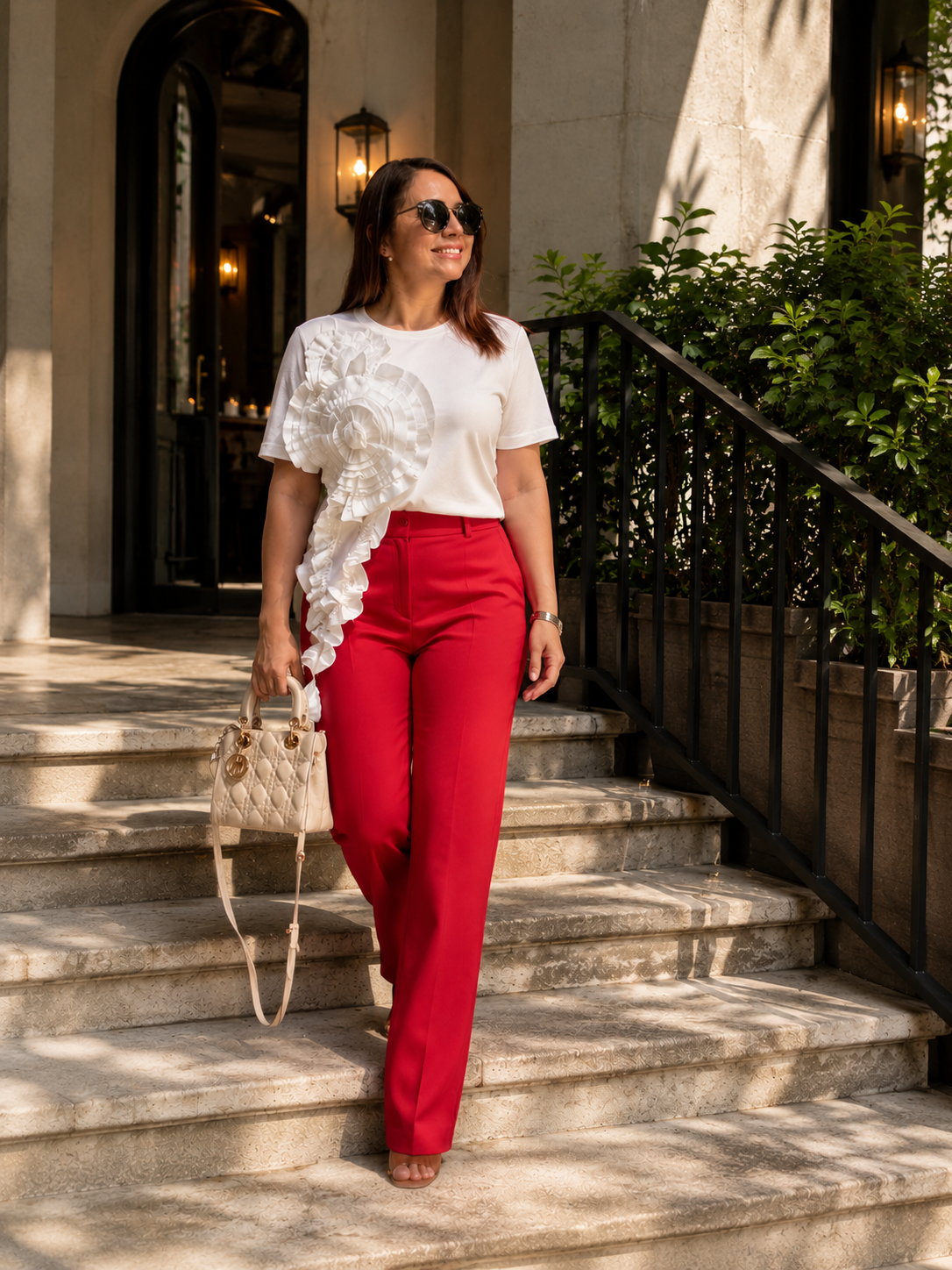 Linzy Playera con flor T5866