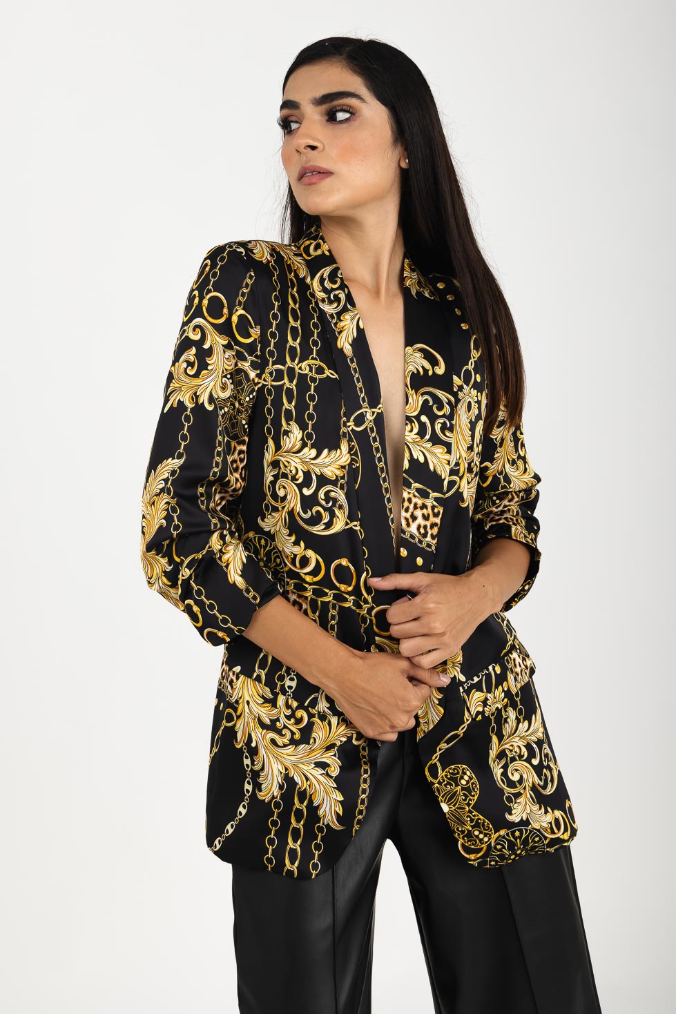 Blazer estampado de cadenas