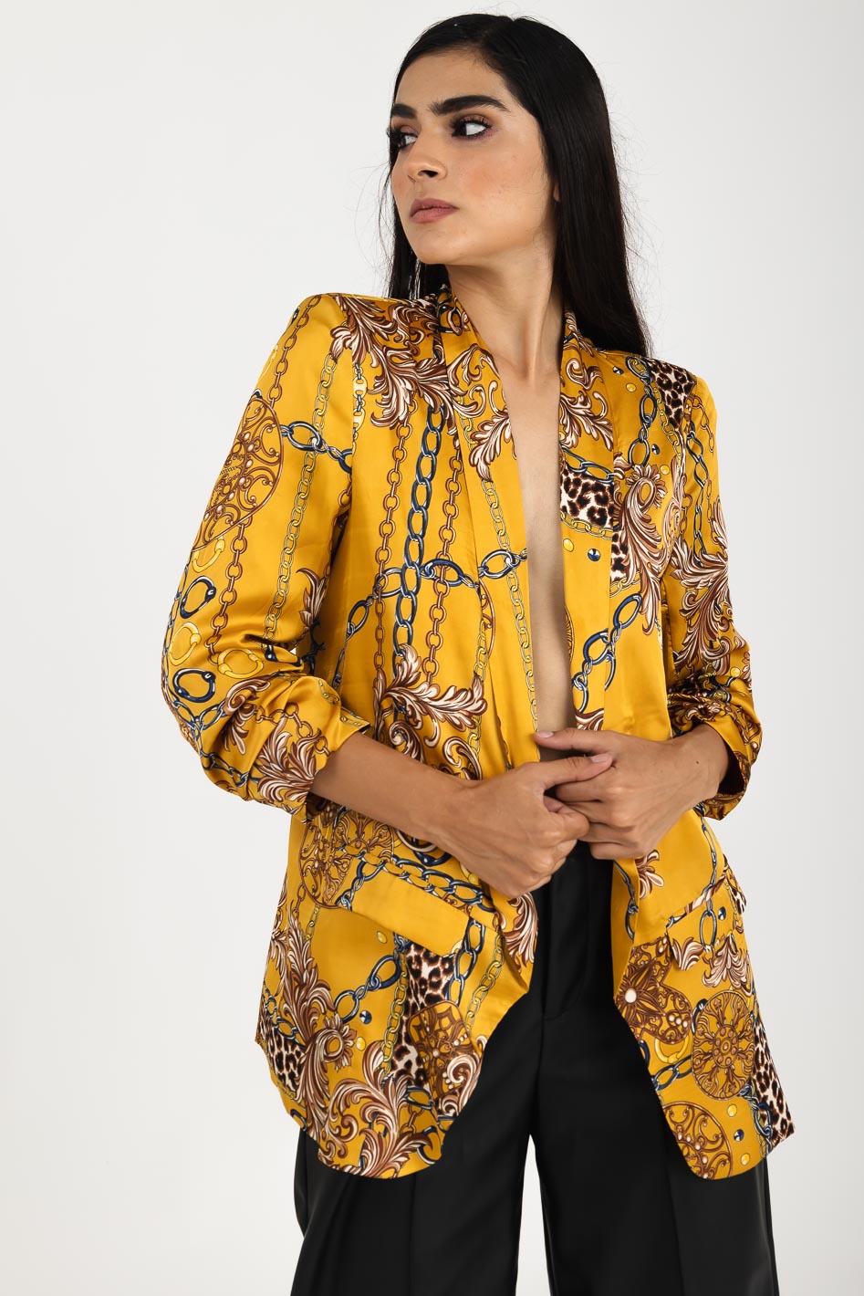 Blazer estampado de cadenas