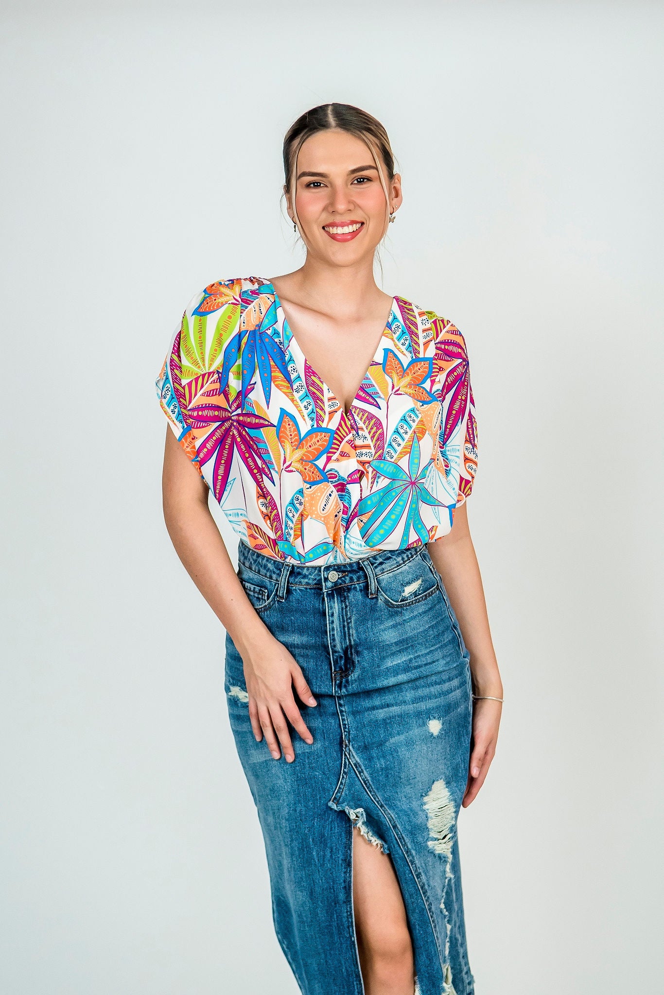 Pantibusa con estampado de palmas