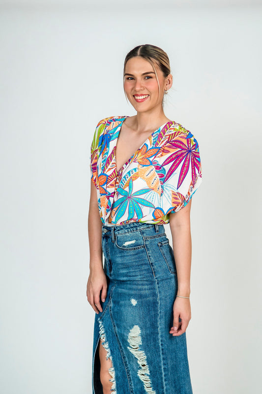 Pantibusa con estampado de palmas