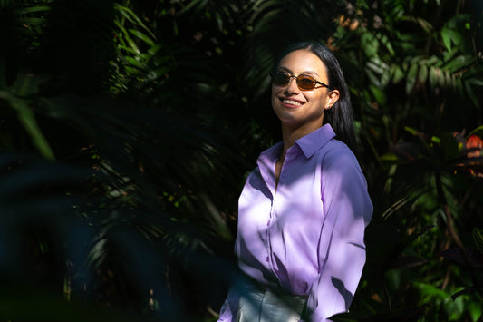 Camisa de manga larga morada