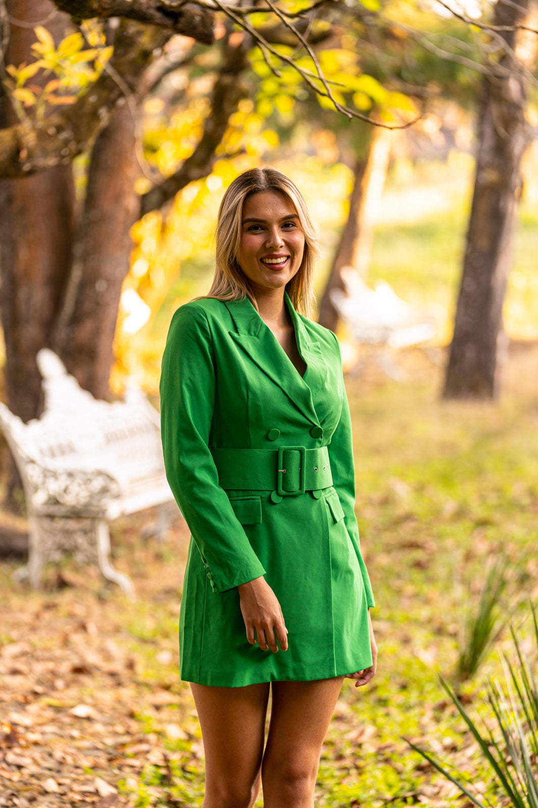 Vestido verde bandera tipo saco