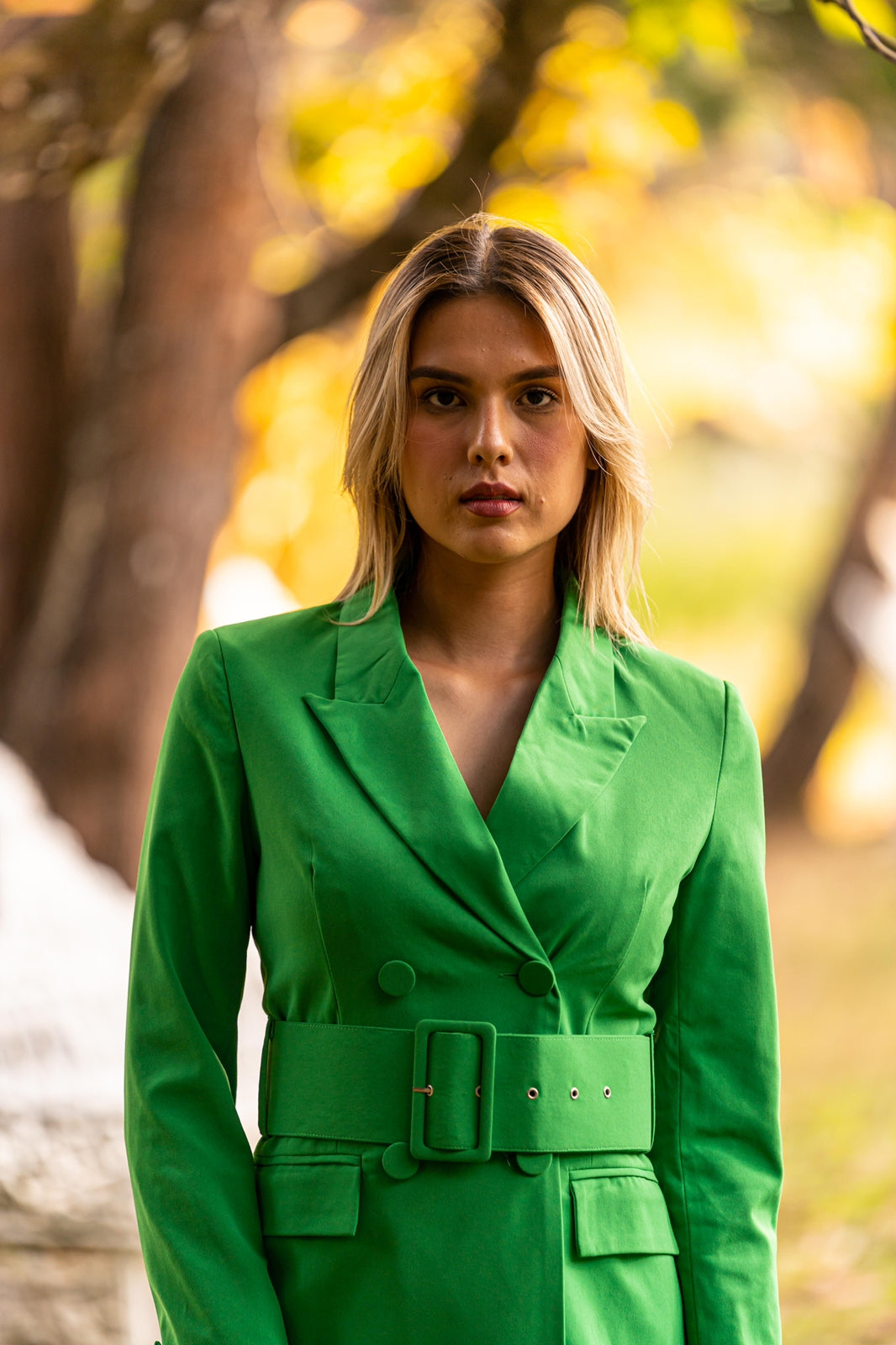 Vestido verde bandera tipo saco