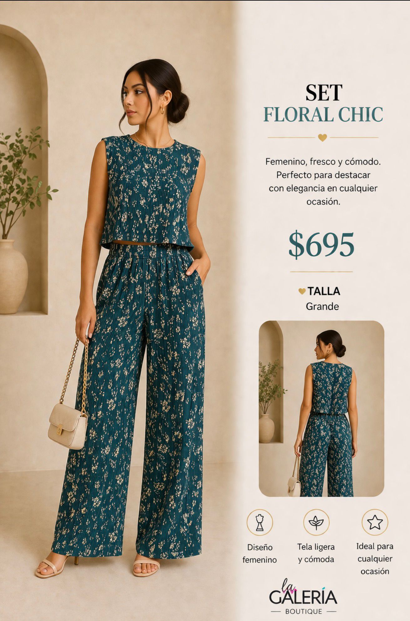 1679513 LOVE POEM Conjunto de Blusa y Pantalón  Floreado