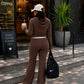 Ambiance Pantalones de Punto de Pierna Ancha 77394