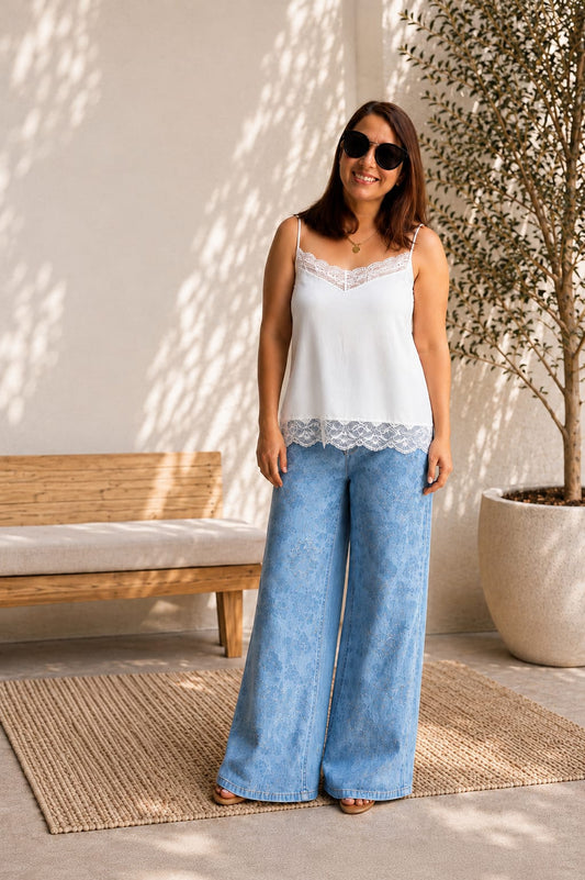Cello Jeans  Pantalón Alto Wide Leg ES9037LT