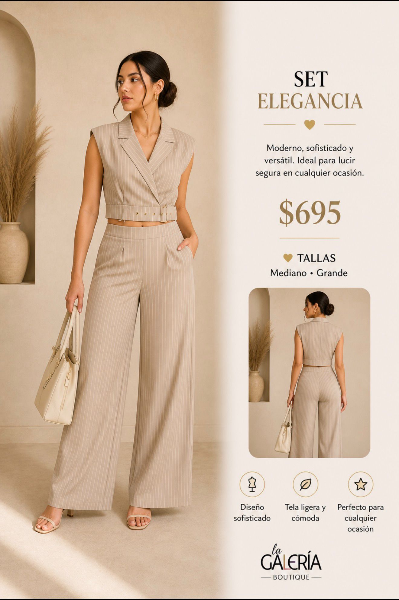 Conjunto Rayas Blancas Delgadas 43709ST Milk & Honey