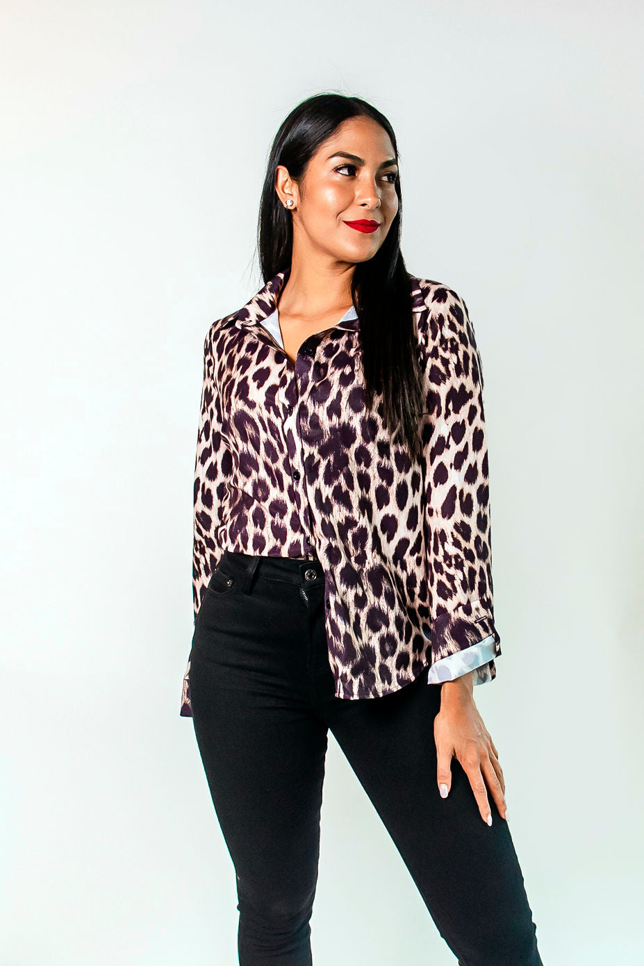 Blusa de manga larga animal print