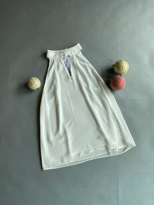 NAKED ZEBRA Blusa Blanca Suelta Cuello Halter ST116150