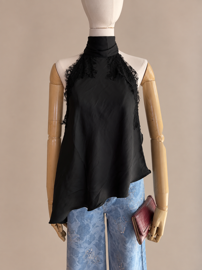 Miss Love Blusa Satin Cuello Alto T5732