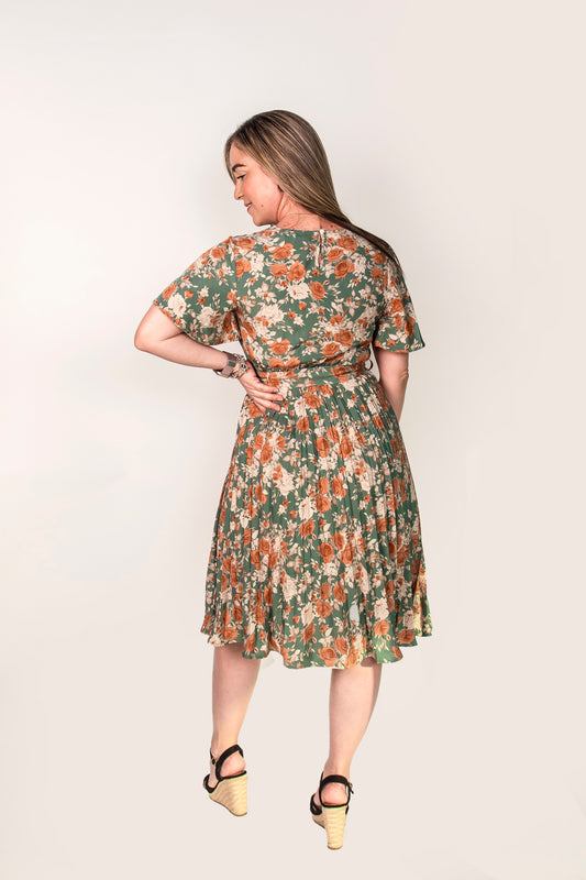 Vestido corto estampado floral en gaza SD5699