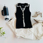 Blusa con cuello halter y botones al frente detalle en pico Tw1740