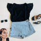 Blusa de manga corta varios colores con detalle en la manga Tb8485