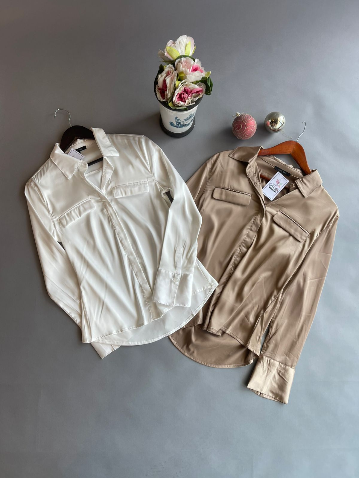 10381TN LOVE TREE Camisa Satin Manga Larga