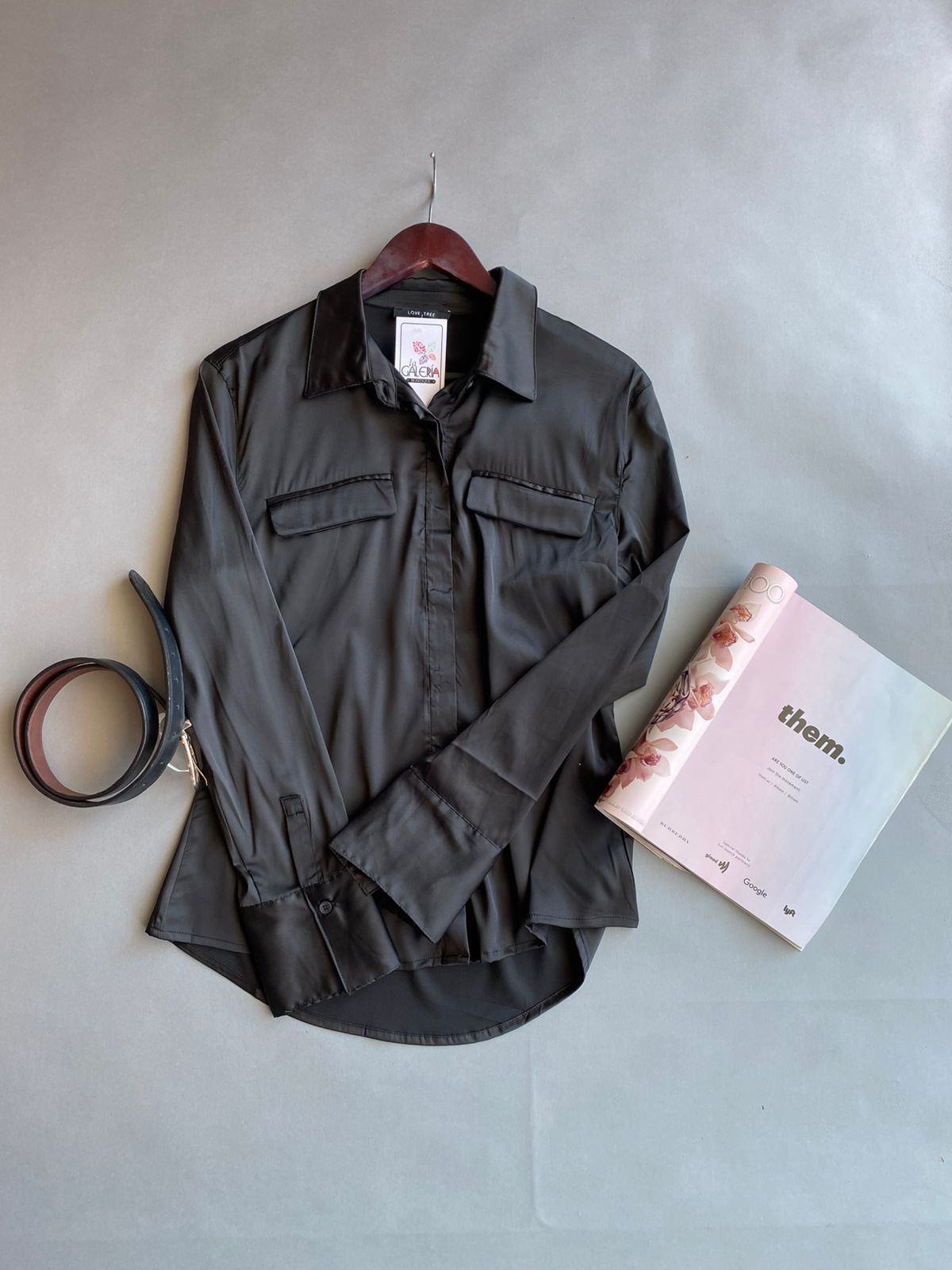 10381TN LOVE TREE Camisa Satin Manga Larga