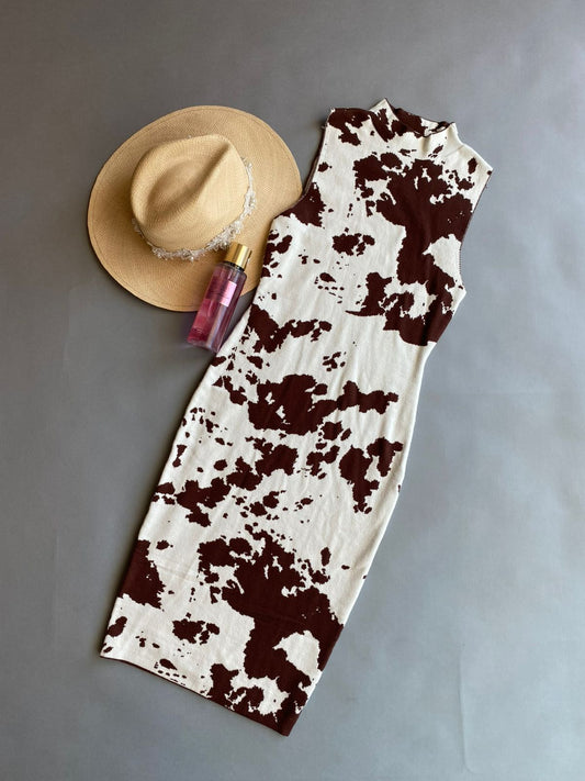GTD6051 GALITA Vestido Estampado de Vaca