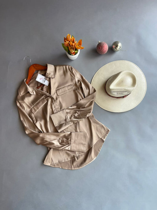 10381TN LOVE TREE Camisa Satin Manga Larga