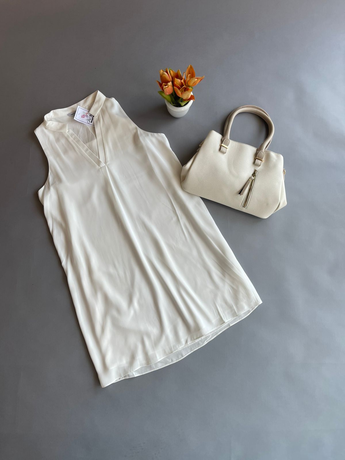 SD113381 NAKED ZEBRA Vestido Liso sin Manga Cuello V