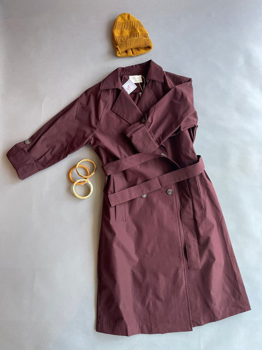 J14135 ACTIVE USE Gabardina Media Manga 4 Botones y Cinturón