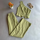 CS396451 CHICWAYS Conjunto de Top y Pantalón Olivo