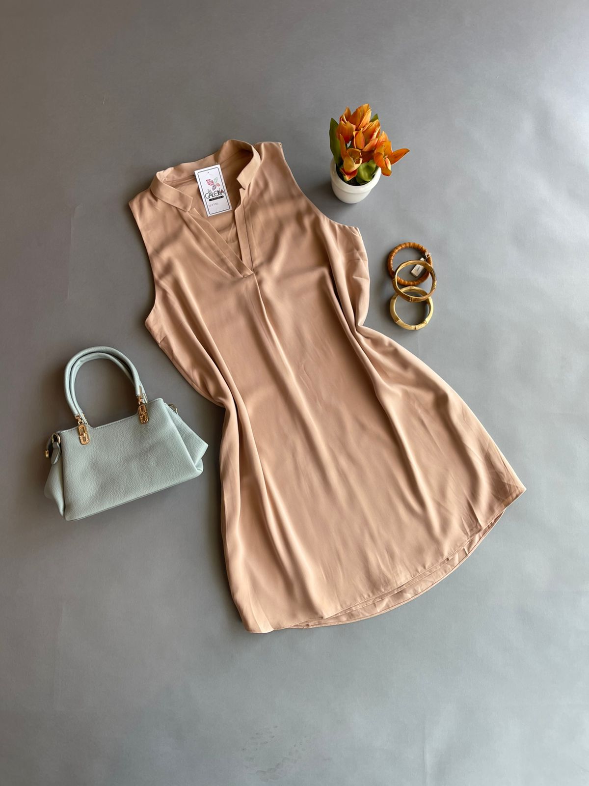 SD113381 NAKED ZEBRA Vestido Liso sin Manga Cuello V