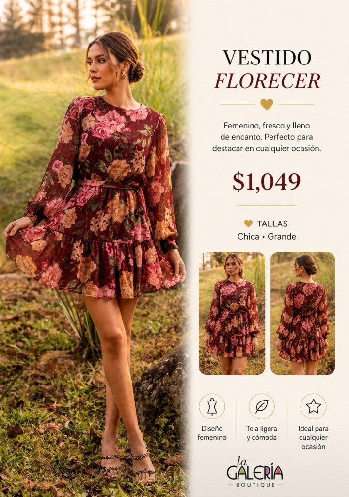 Vestido corto con estampado de flores ID18995
